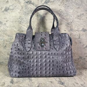 No Brand Embossed Croc Leather Bag made in Italy